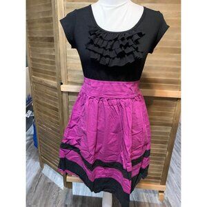 Be Bop Fit n Flare Dress Juniors Size Medium Purple Black